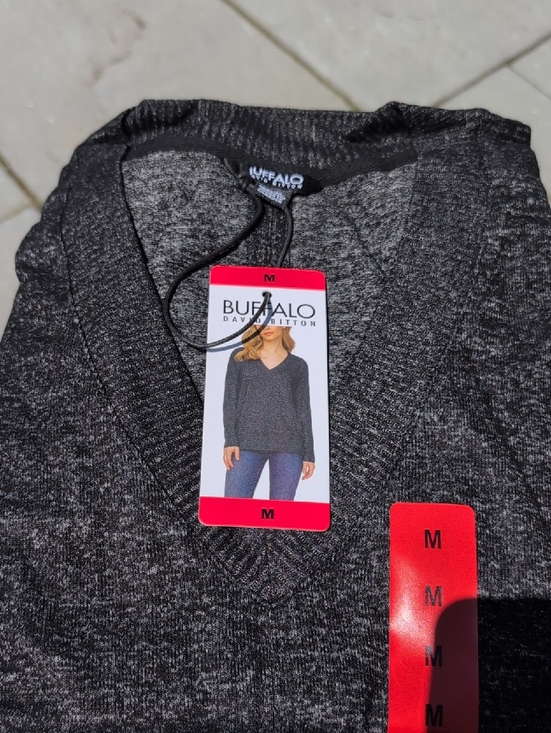 Buffalo David Bitton Sweaters - Buffalo David Bitton Women's V-Neck Sweater - Charcoal Gray